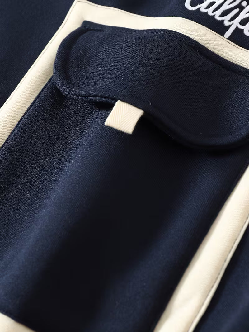 Vintage Color-Block Jacket with Patchwork Design