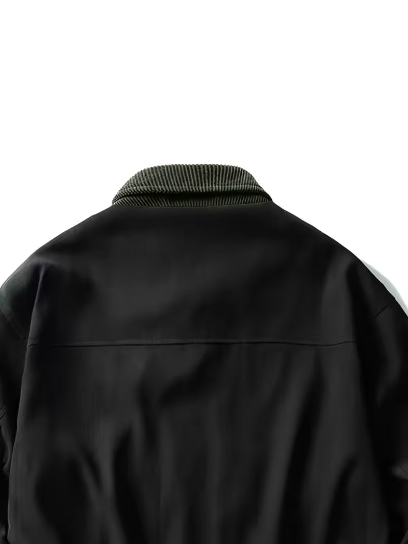 Vintage Color-Block Short Work Jacket